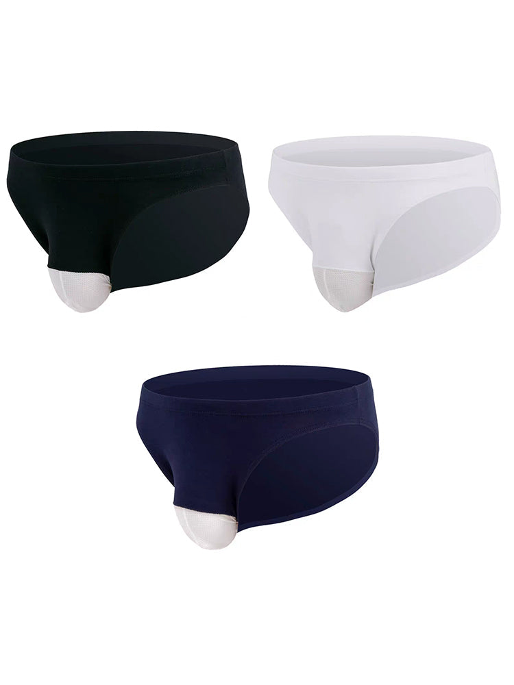 3-pack Men's Sexy Low-rise Mesh Cotton Briefs