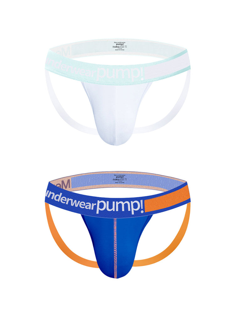 2 Pack Men's 3D Pouch Open-Back Jockstraps