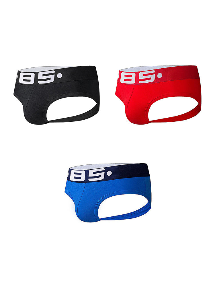 3 Pack Men's Sport Solid Low-Rise Jockstraps