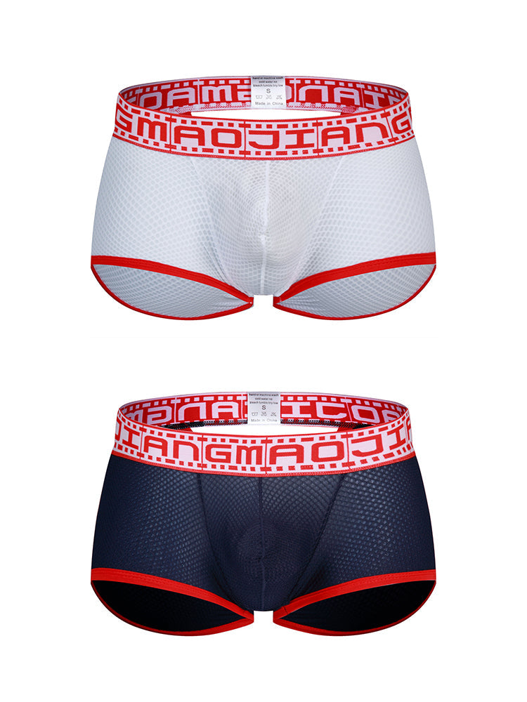 2 Pack Men's Breathable Large Pouch Mesh Fitness Trunks