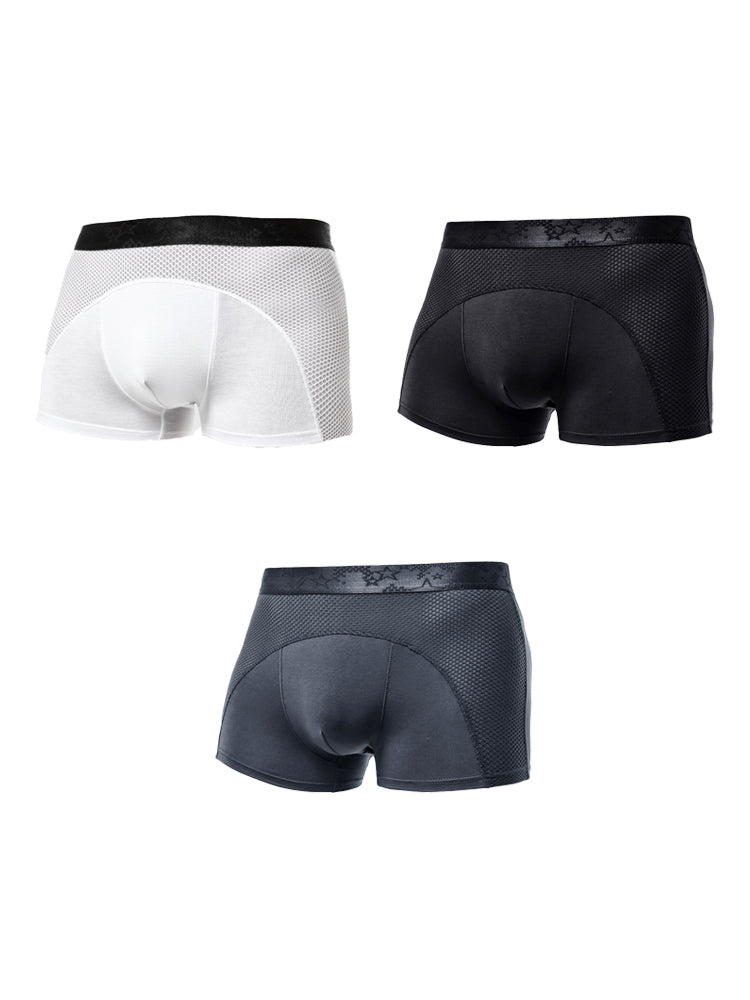 3 Pack Men's Ice Silk Sports Breathable Boxer Briefs