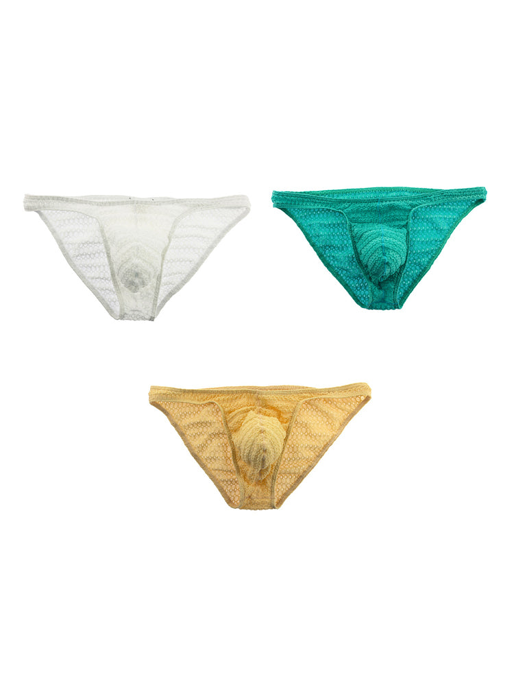 3-pack Men's Low-rise Sexy Mesh Lace Briefs