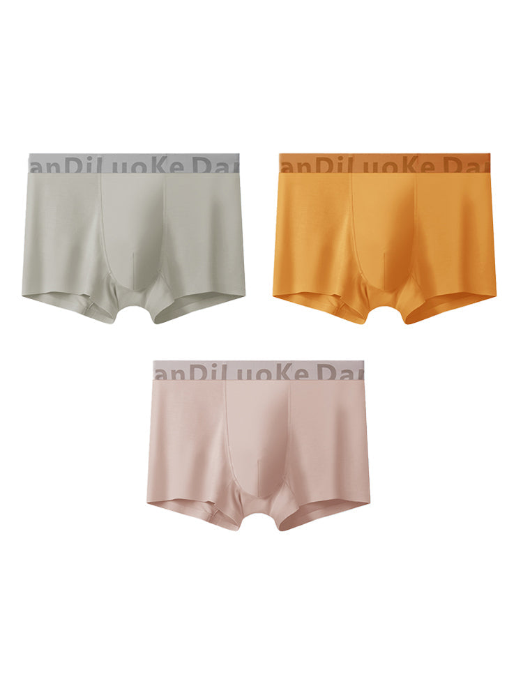 3 Pack Men's Antibacterial Seamless Boxer Briefs