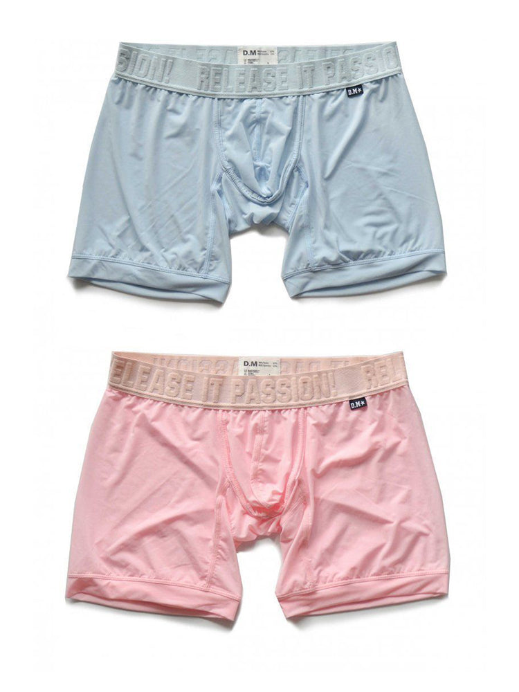 2 Pack Men's Trendy Breathable Ice Silk Boxer Briefs