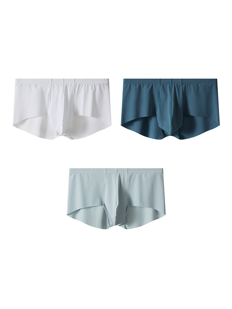 3 Pack Men's Contoured Pouch Seamless Trunks