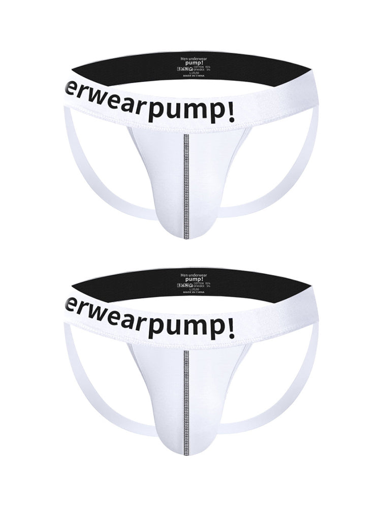 2 Pack Men's Trendy Breathable Sexy Cotton Jockstrap