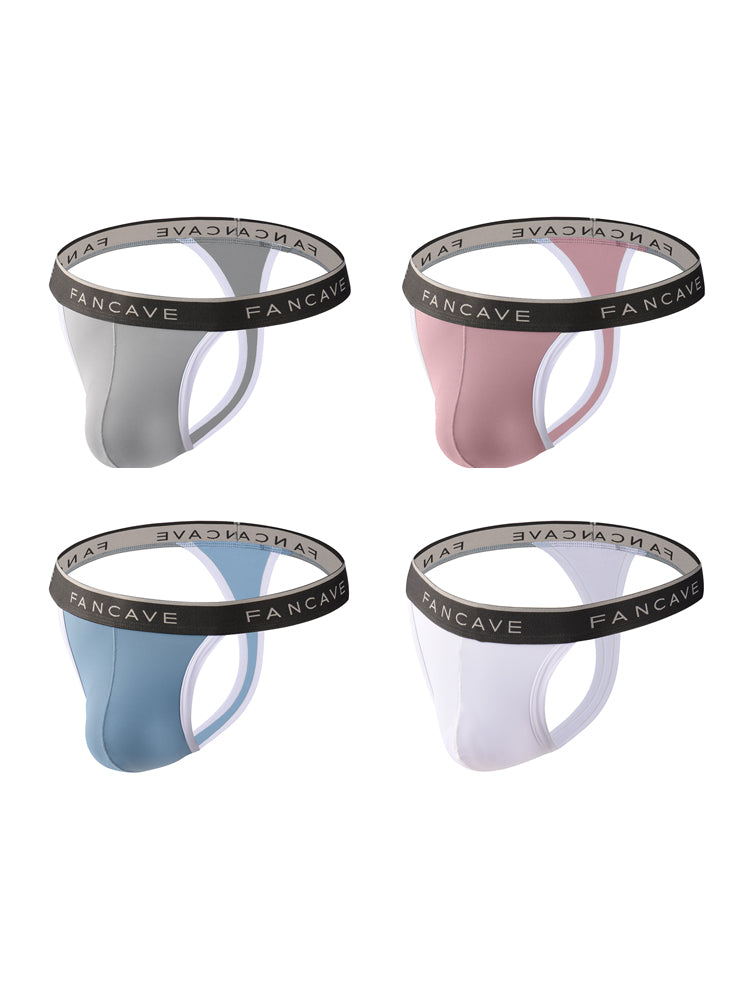 4 Pack Men's Ultra-Lightweight Sheer Icy Mesh Thongs