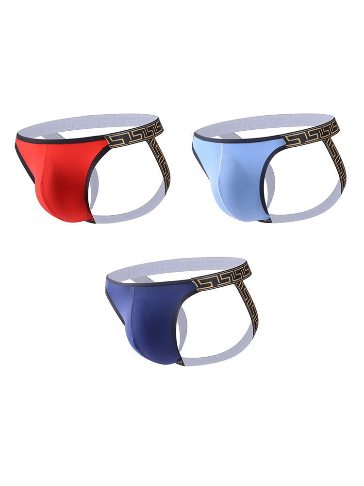 3 Pack Men's Large Pouch Low-Rise Sexy Jockstrap