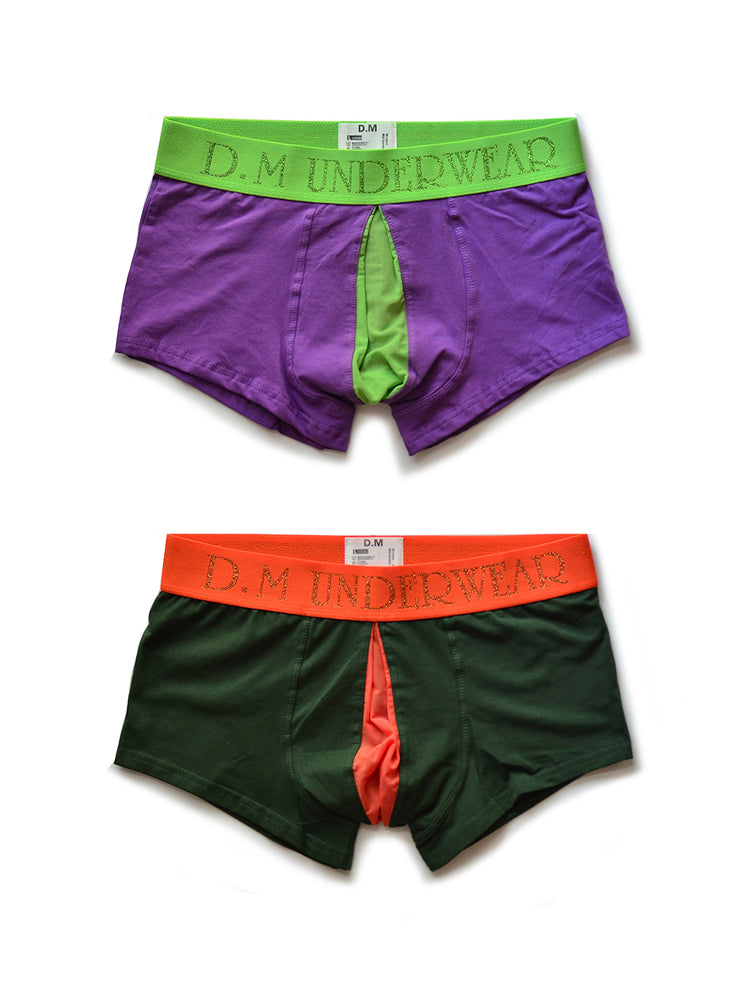 2 Pack Men's Mesh Transparent Open-Cut Cotton Mesh Trunks
