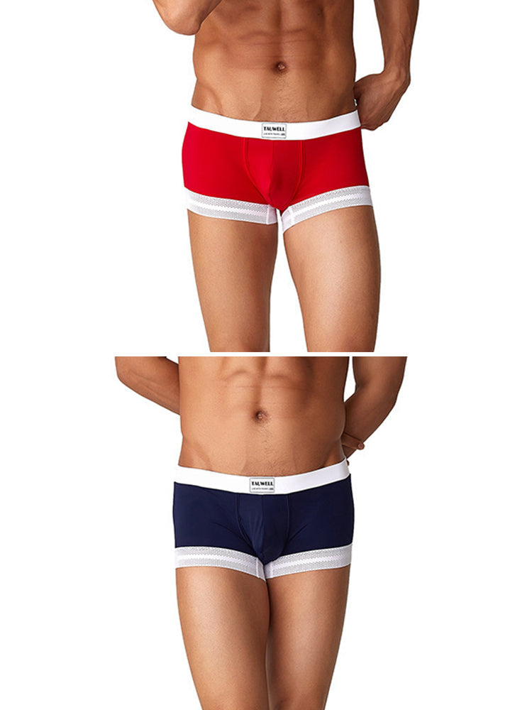 2 Pack Men's Ice Silk Lace Cuff Trunks