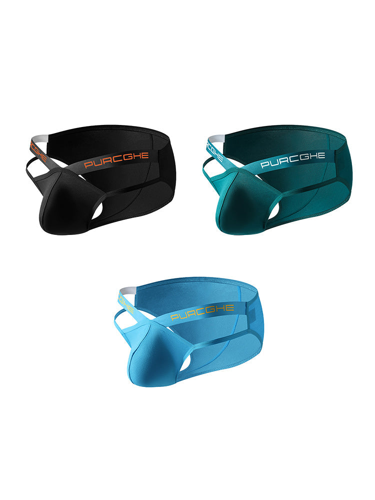 3 Pack Men's Low-Rise Sexy Hollow-Out Bikinis