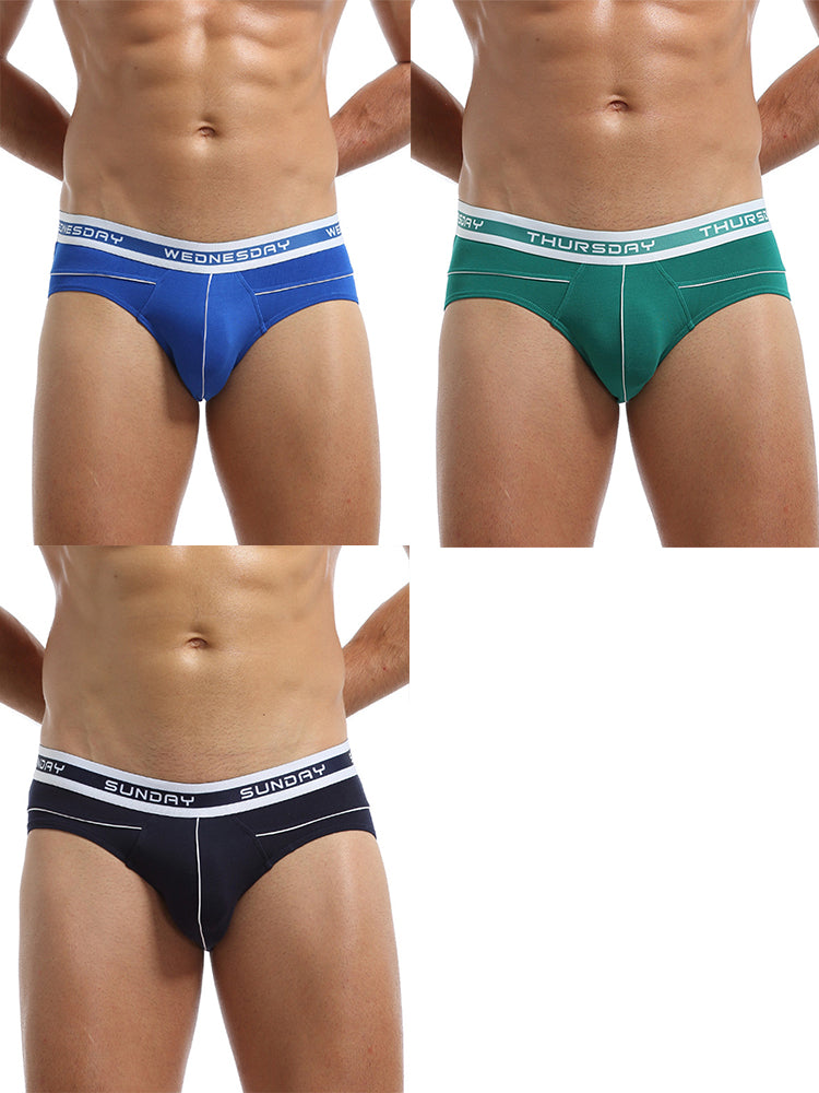3 Pack Men's Comfortable Sporty Breathable Low-Waist Sexy Briefs