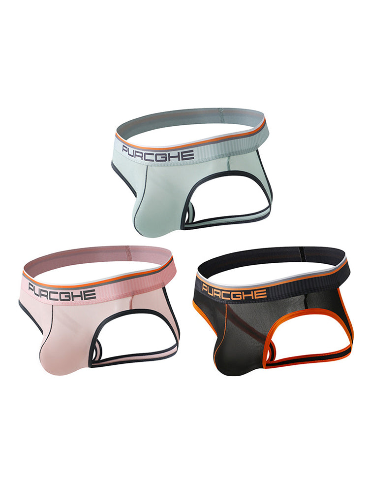3 Pack Men's Low-Rise Ice Silk Jockstrap