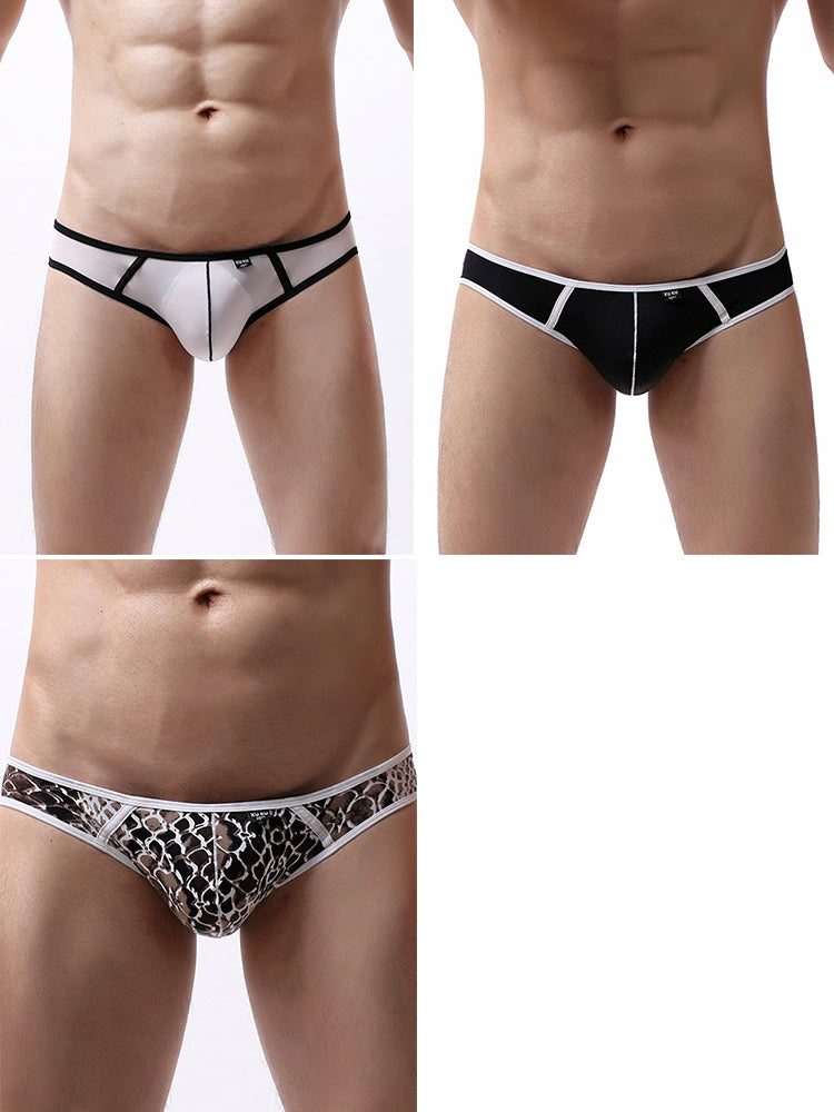 3-pack Men's Nylon Low-rise U-shaped Briefs