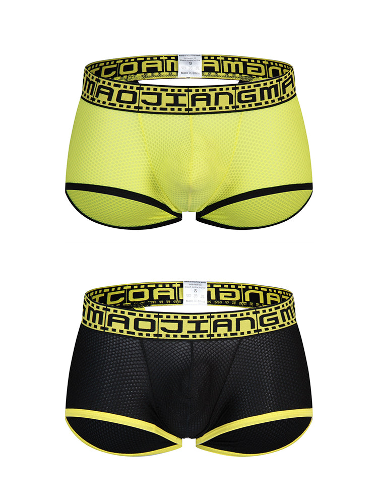 2 Pack Men's Breathable Large Pouch Mesh Fitness Trunks