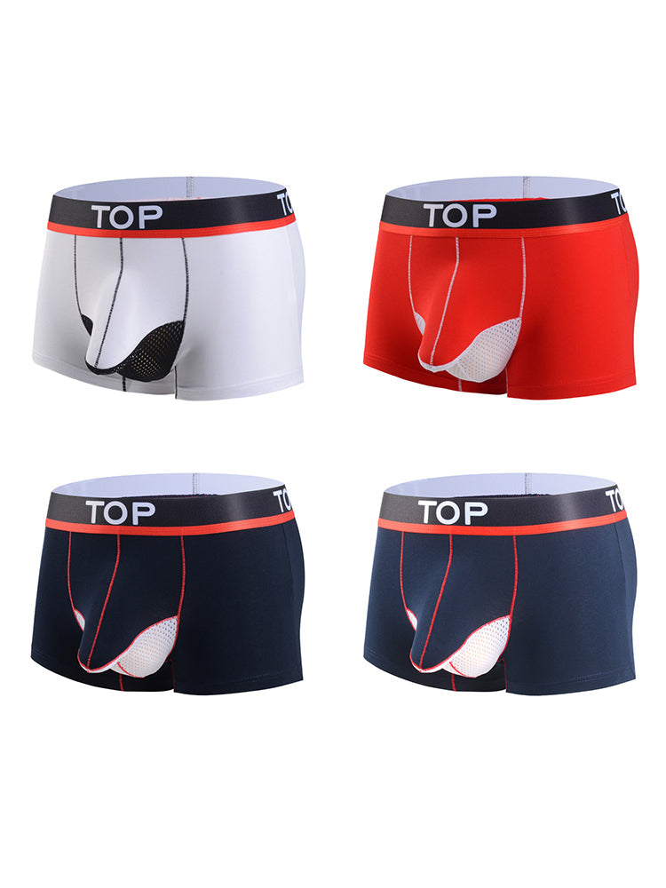 4 Pack Men's Cotton Gun Egg Separation Elephant Nose Trunks