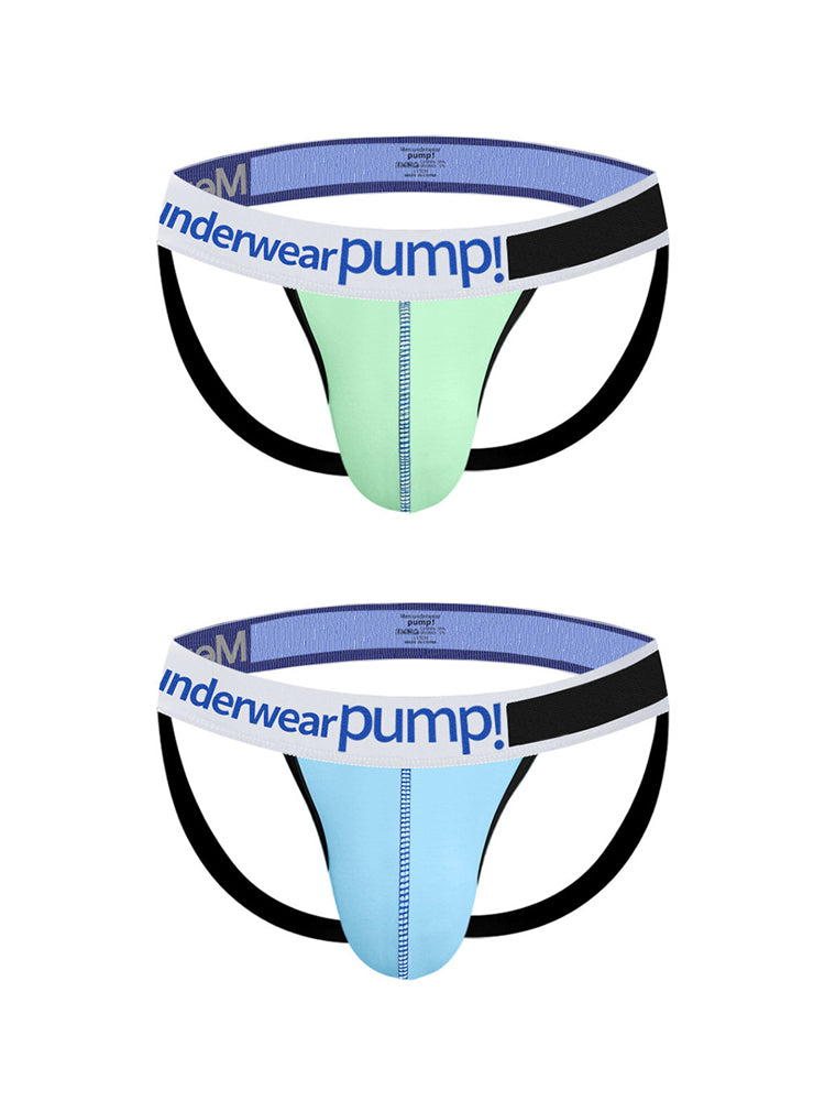 2 Pack Men's 3D Pouch Open-Back Jockstraps