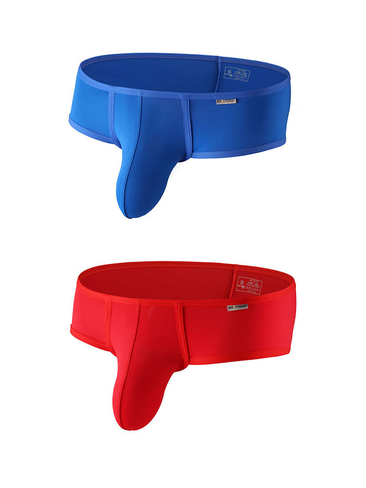 2 Pack Men's 3D Pouch Low-Rise Slim-Fit Trunks