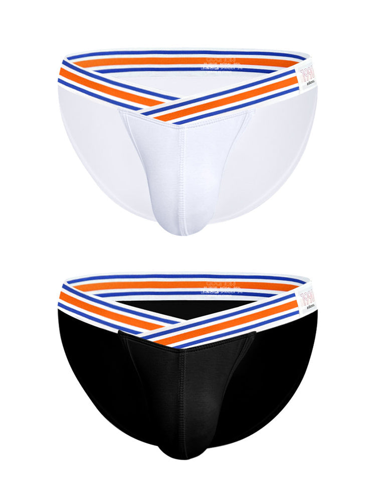 2-pack Men's Striped V-waist High-cut Briefs