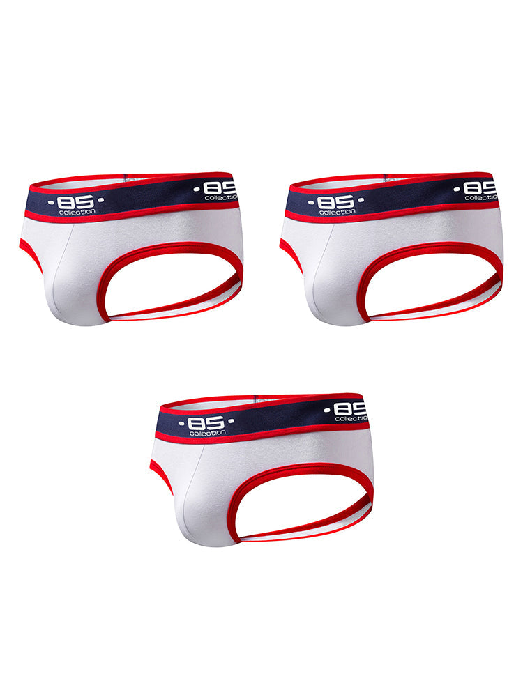 3 Pack Men's Low-Rise Open-Back Sexy Jockstraps