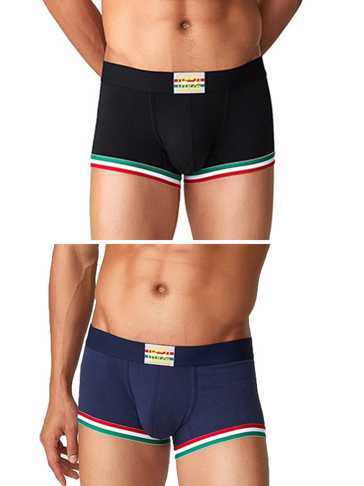 2 Pack Men's Low-Rise Cotton Boxer Briefs
