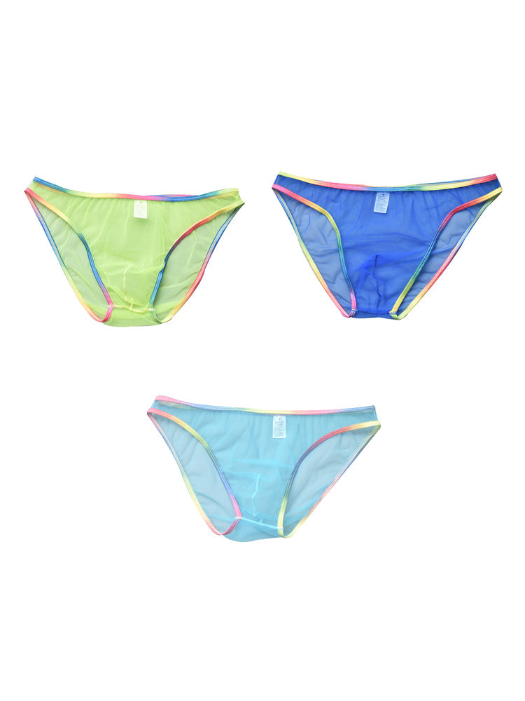 3-pack Men's Ultra-sheer Rainbow-edge Mesh Briefs