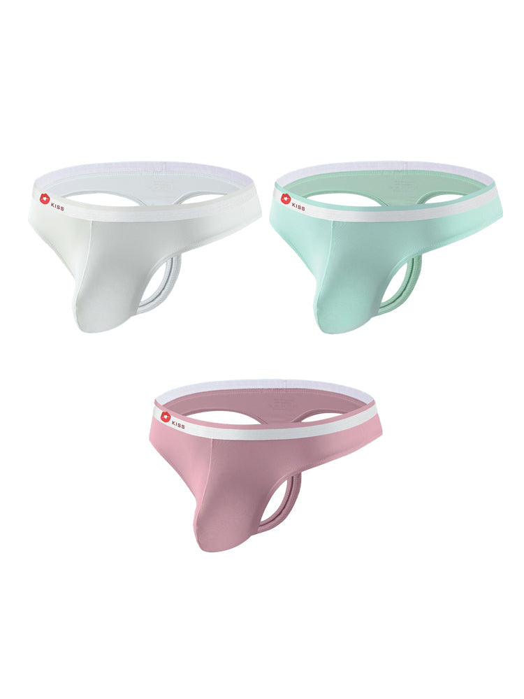 3 Pack Men's U-Pouch Ice Silk Sexy Thong