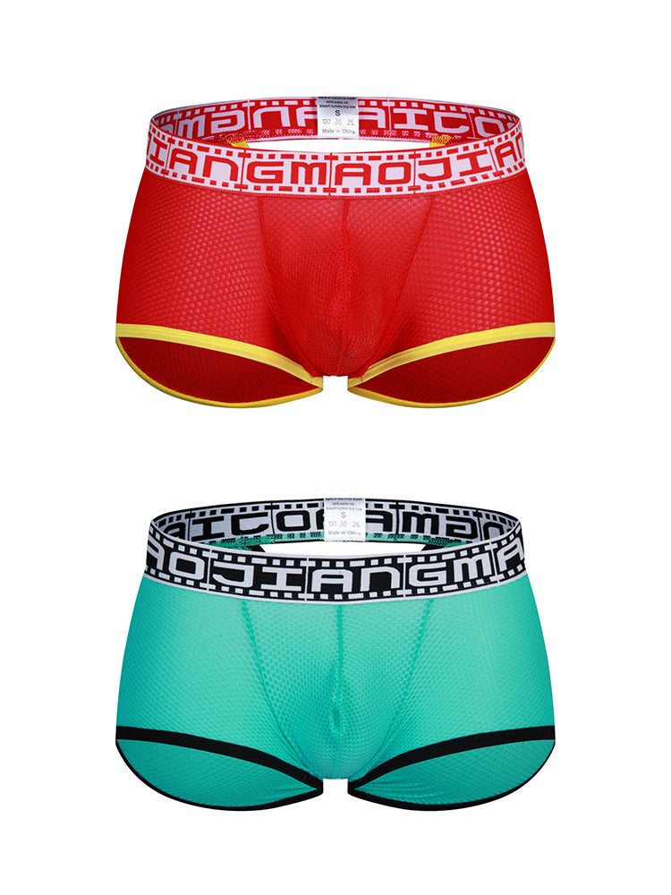 2 Pack Men's Breathable Large Pouch Mesh Fitness Trunks