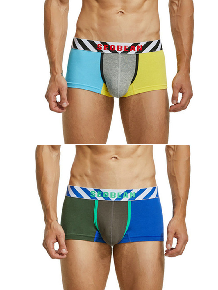 2-pack Men's Colorblock Cotton Boxer Briefs