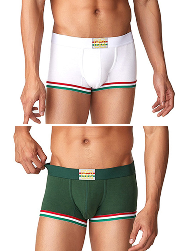 2 Pack Men's Low-Rise Cotton Boxer Briefs