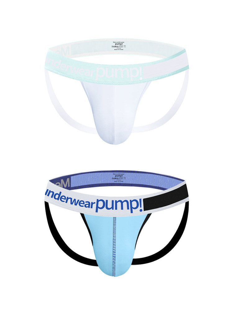 2 Pack Men's 3D Pouch Open-Back Jockstraps