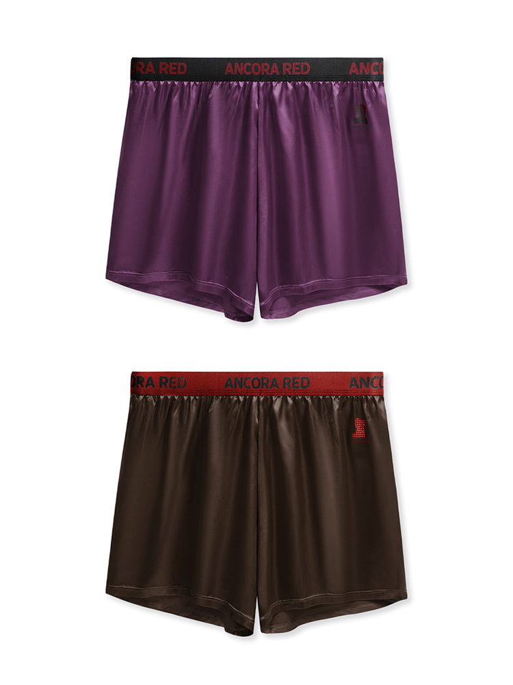 2 Pack Men's Solid Lounge Casual Boxers