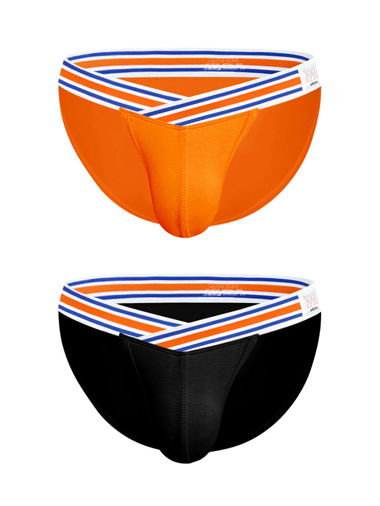 2-pack Men's Striped V-waist High-cut Briefs