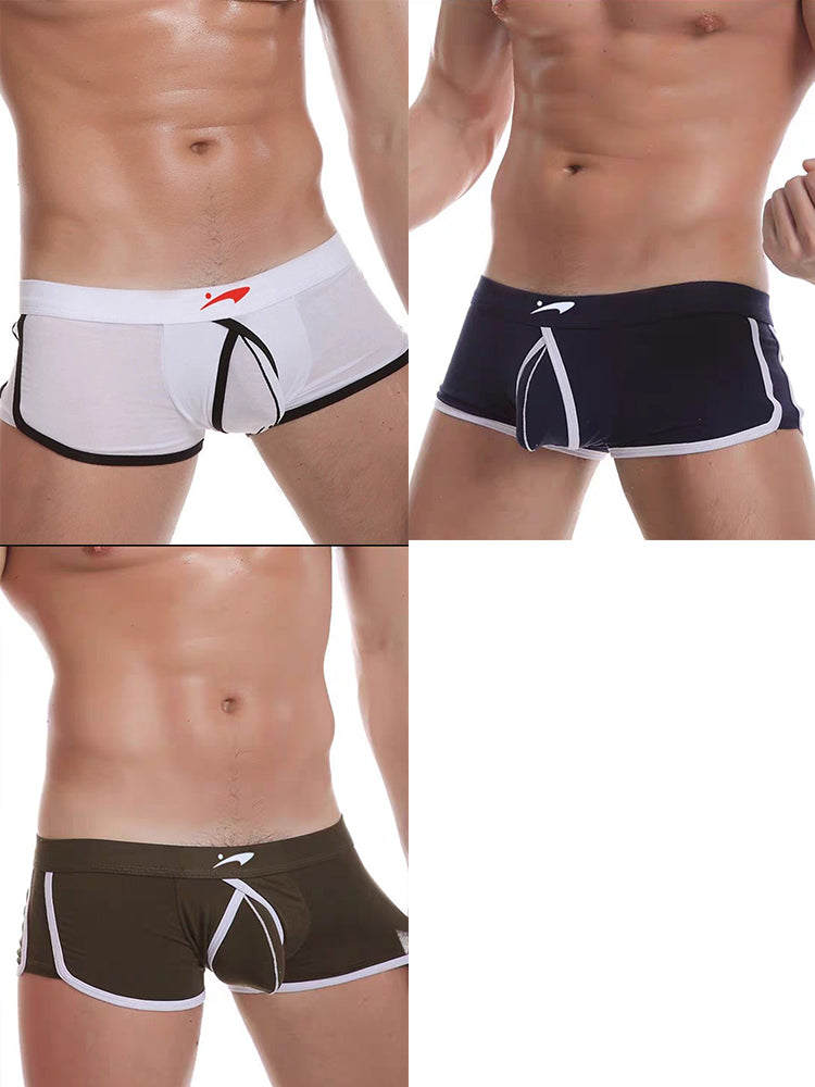 3 Pack Men's Modal U-convex Large Pouch Arrow Pants Breathable Boxer Briefs