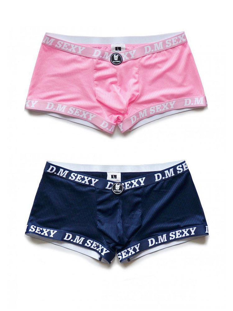 2 Pack Men's Low Waist Mesh Breathable Sports Trunks