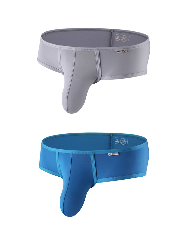 2 Pack Men's 3D Pouch Low-Rise Slim-Fit Trunks