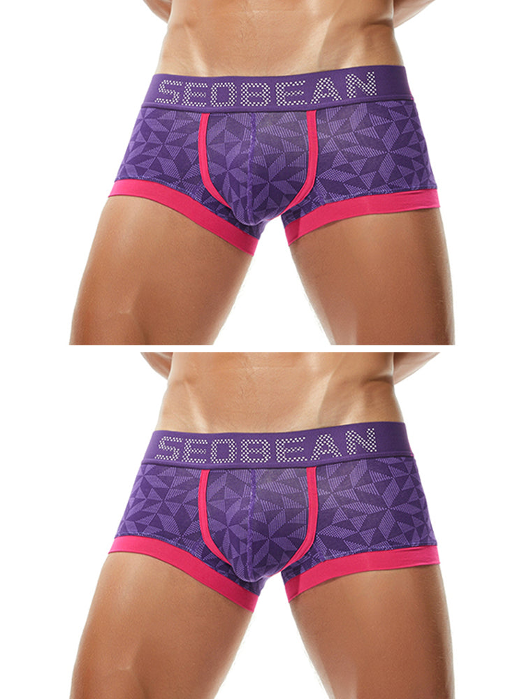 2 Pack Men's Contoured Pouch Cotton Trunks