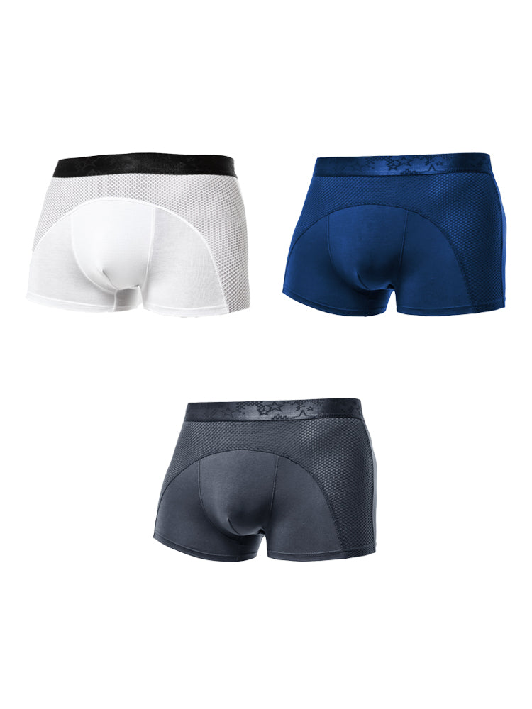 3 Pack Men's Ice Silk Sports Breathable Boxer Briefs
