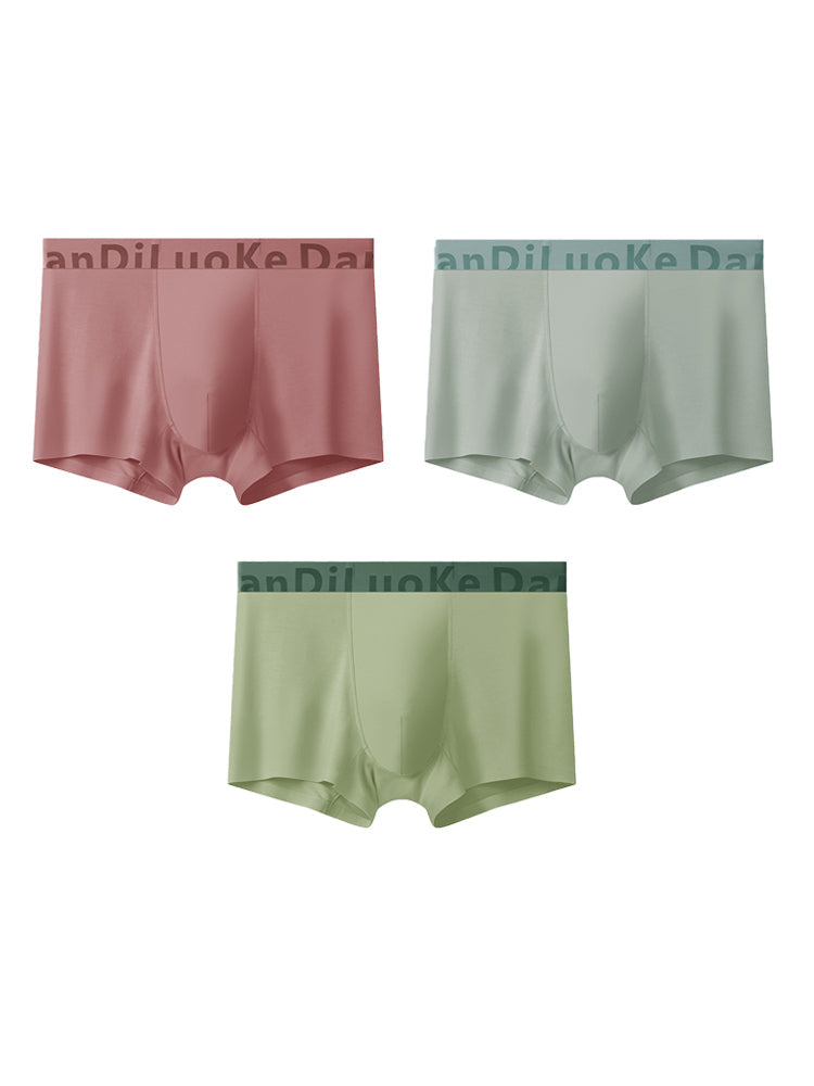 3 Pack Men's Antibacterial Seamless Boxer Briefs