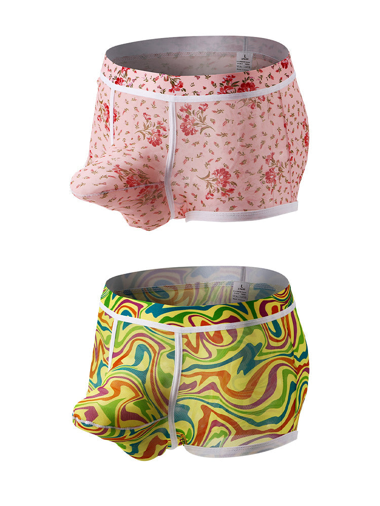 2-pack Men's Mesh Elephant Nose Transparent Boxer Briefs