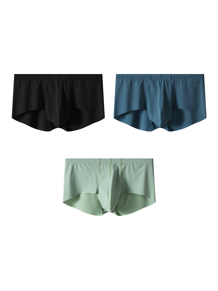 3 Pack Men's Contoured Pouch Seamless Trunks