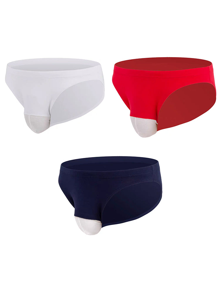 3-pack Men's Sexy Low-rise Mesh Cotton Briefs