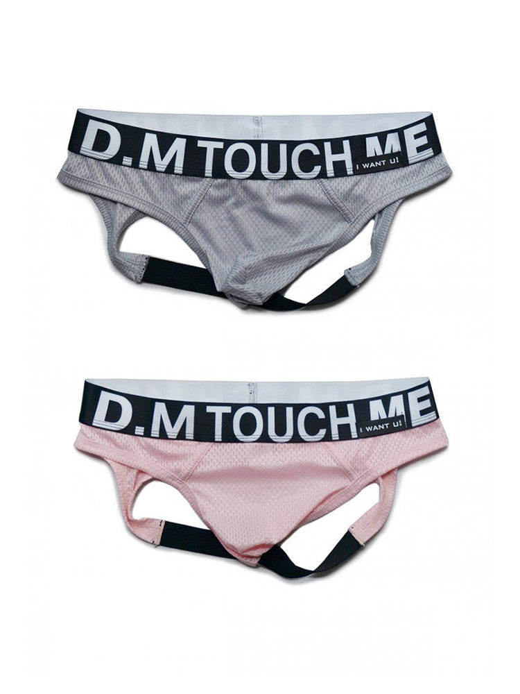 2 Pack Men's Low Waist Mesh Nylon Breathable Jockstrap