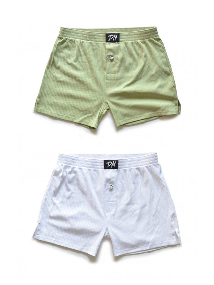 2 Pack Low-Rise Cotton Casual Solid Boxers