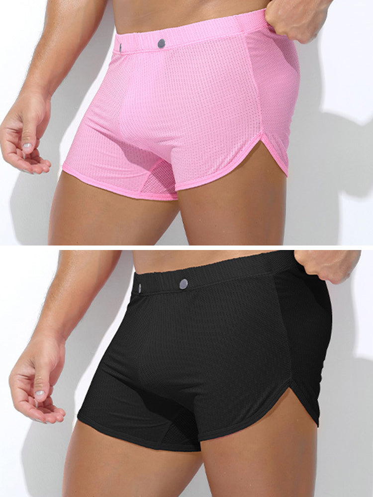 2 Pack Men's Breathable Mesh Boxer Briefs