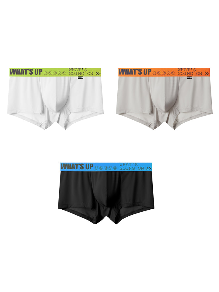 3-pack Men's Ice Silk Solid Color Breathable Briefs