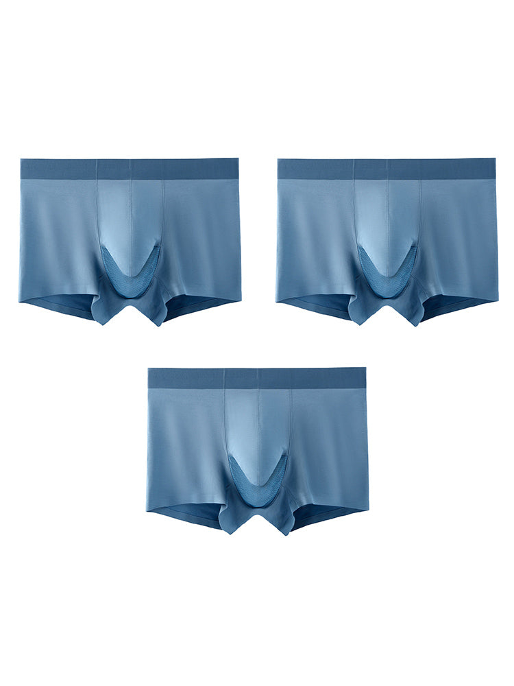 3 Pack Men's Separation Design Seamless Antibacterial Breathable Trunks