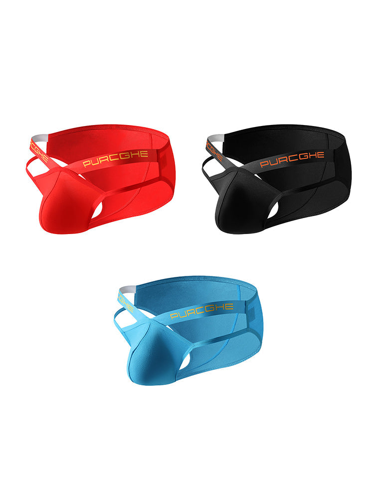 3 Pack Men's Low-Rise Sexy Hollow-Out Bikinis