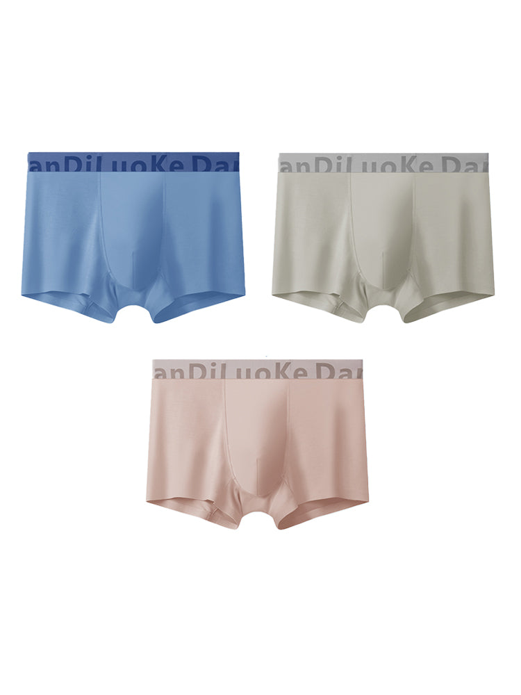 3 Pack Men's Antibacterial Seamless Boxer Briefs
