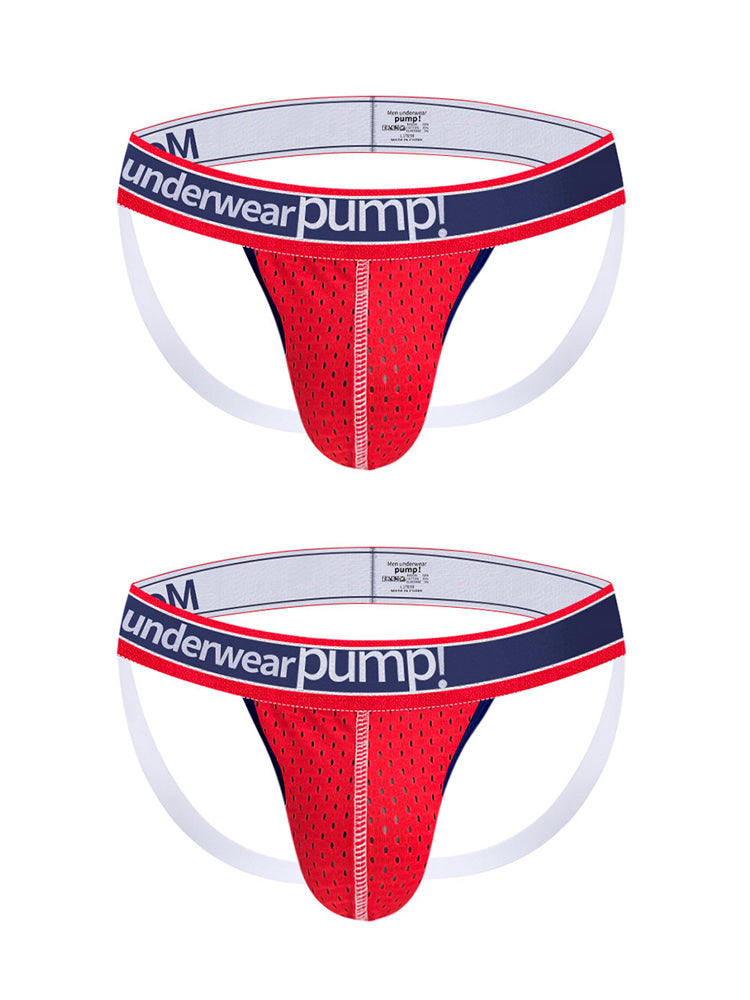 2 Pack Men's Sexy Elastic Waist Micro Mesh Cup Thong